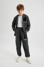 DEFACTO Boy's Waist Tie Elastic Leg Pocket Polar Fleece Jogger Sweatpants