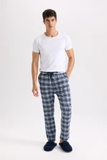 DEFACTO Regular Fit Plaid Tied Waist Straight Leg Pocket Long Length Pajama Bottoms