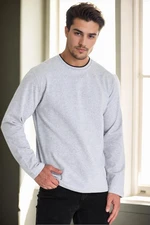 40222 Dewberry Double Crew Neck Mens Sweatshirt-GREY