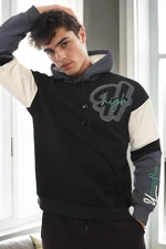 71185 Dewberry Embroidered Oversize Mens Sweatshirt-BLACK