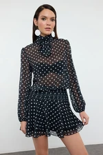 Trendyol Multicolor A-Cut Polka Dot Chiffon Woven Dress