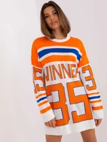 Orange long oversize sweater