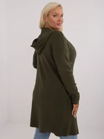 Khaki plus size hooded sweater