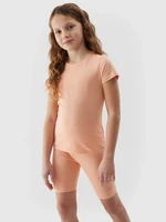 Girls' smooth T-shirt 4F - powder coral