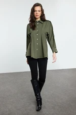 Trendyol Khaki Pleated Detailed Woven Shirt