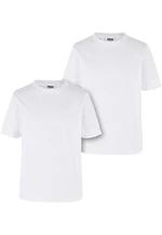 Boys' Organic Basic T-Shirt - 2pcs - White+White