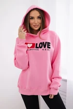 Cotton insulated hoodie light pink