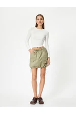 Koton Parachute Mini Skirt with Cargo Pocket Elastic Stopper Detailed