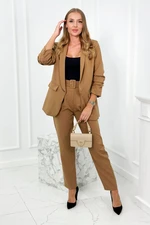 Elegant set of jacket and camel trousers