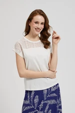 Women's blouse with lace MOODO - white