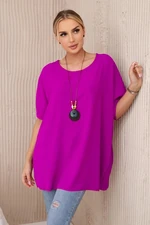 Oversized blouse with pendant purple color