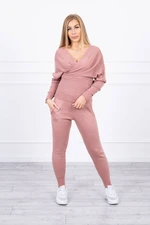 Sweater set two-piece dark pink