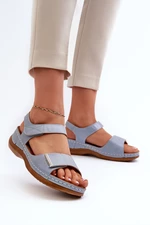 Pohodlné dámské sandály na suchý zip Blue Iphiope