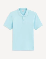 Light blue men's polo shirt Celio pique Teone