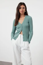 Trendyol Mint Basic V-Neck Knitwear Cardigan