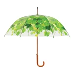 Przezroczysty parasol z zielonymi detalami odporny na wiatr Esschert Design Ambiance Birdcage Leaf, ⌀ 92,5 cm