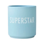 Niebieski porcelanowy kubek Design Letters Superstar, 300 ml