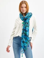 Orsay Blue Ladies Flowered Scarf - Ladies