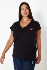 Trendyol Curve Black 100% Cotton T-shirt