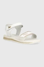 Dětské kožené sandály Patrizia Pepe bílá barva