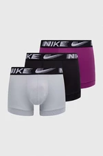 Boxerky Nike 3-pack pánské, šedá barva