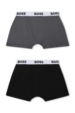 Dětské boxerky BOSS 2-pack šedá barva