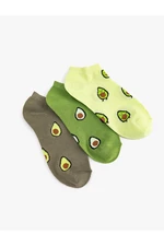 Koton Set of 3 Avocado Patterned Socks Multi Color