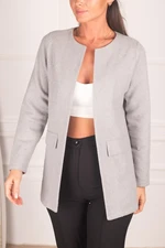 armonika Women's Gray Pocket Flap Cachet Jacket