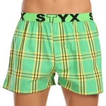 Green men's checked boxer shorts Styx