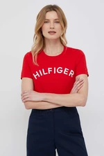 Bavlnené tričko Tommy Hilfiger červená farba