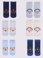 Yoclub Kids's Boys' Ankle Thin Cotton Socks Patterns Colours 6-Pack SKS-0072C-AA00-002