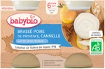 BABYBIO Brassé hruška skořice 2 x 130 g