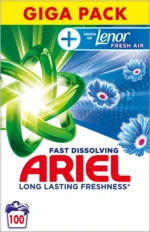 ARIEL prací prášek + Touch Of Lenor Fresh Air, 100 praní 5.5 kg