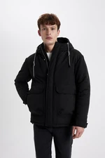 DEFACTO Water Repellent Regular Fit Hooded Zippered Snap Pocket Jacket