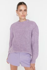 Trendyol Lilac Wide Fit Soft Textured Basic Knitwear Sweater