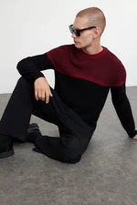 Trendyol Black Slim Fit Crew Neck Color Block Knitwear Sweater