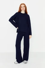 Trendyol Navy Blue Basic Crew Neck Sweater Top-Upper Suit