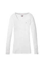 Tommy Jeans Tričko - TJW ORIGINAL RIB LONGSLEEVE biele