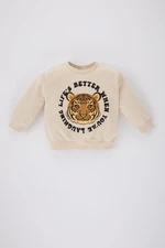 DEFACTO Baby Boy Crew Neck Tiger Pattern Sweatshirt