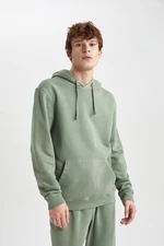 DEFACTO Regular Fit Hooded Washed Faded Effect Kangaroo Pocket Sweatshirt