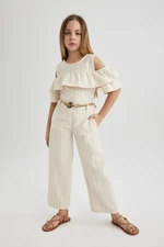 DEFACTO Girls' Wide Leg Wide Leg Cotton Trousers