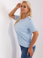 Light blue cotton blouse of larger size