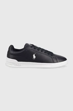 Kožené sneakers boty Polo Ralph Lauren Hrt Ct Ii tmavomodrá barva