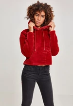 Women's Oversize Short Teddy Hoody Burgundy