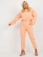 Peach basic plus size tracksuit with sweatshirt