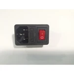 plug power socket with red lamp rocker switch 10A fuse holder socket connector