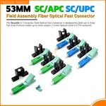 Wholesales SC APC Fast Connector 53mm Single-Mode Connector FTTH Tool Cold Connector Tool SC UPC Fiber Optic Fast Connnector