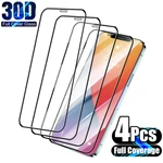 4PCS Full Cover Tempered Glass for iPhone 11 Pro Max 13 12 mini 15 14 Plus Screen Protector for iPhone 7 8Plus X XR XS Max glass