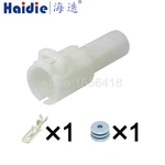 kit 1 pin ploe 7.8mm type round white male and female plug automotive waterproof connector 6180-1481 6189-1491