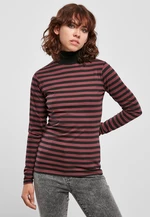 Women's Y/D turtleneck L/S cherry/blk